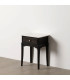 Bedside Table black wood and white marble 43x33x61cm