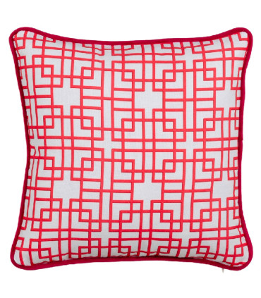 Coussin oriental rouge et blanc 45x45cm