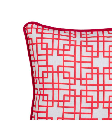 Coussin oriental rouge et blanc 45x45cm