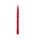 Set de 2 bougies torsadées longues rouges 27cm