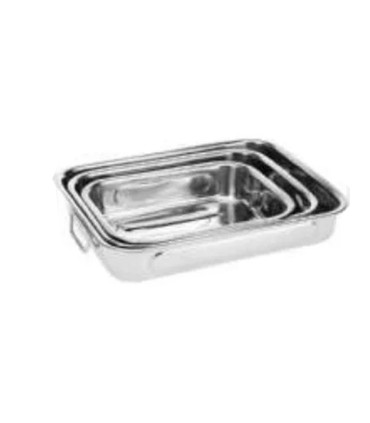 Set de 3 plats à four inox avec poignées 35x26cm