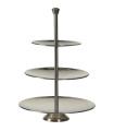 Plat de présentation 3 étages en inox martelé 25x25x36.5cm