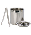 Seau à glaçons en acier inoxydable avec pince 15x15x18.5cm