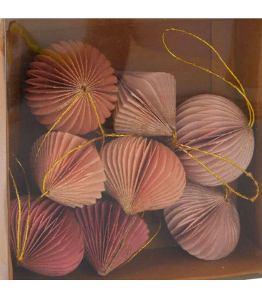 Set de 9 boules de Noël en papier 6cm