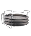Set de 3 plats pour cuisson pizza simultanée 32x32x25cm