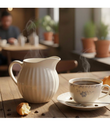 Pot à lait en céramique blanche 400ml