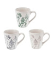 Set de 3 mugs en grés motif fleurs sauvages 360ml