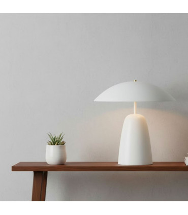 Lampe à poser champignon métal blanc et doré 39x39x32.5cm