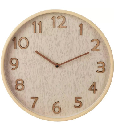 Horloge murale en résine aspect bois 38x38x5cm