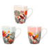 Set de 3 mugs en porcelaine fleurs et oiseaux 340ml