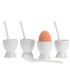 Set de 4 coquetiers en porcelaine blanche avec cuillières