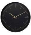 Horloge murale ronde métal noir et doré 50x50x4.5cm
