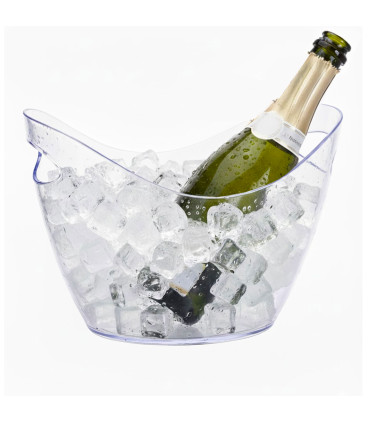 Seau à champagne en plastique transparent