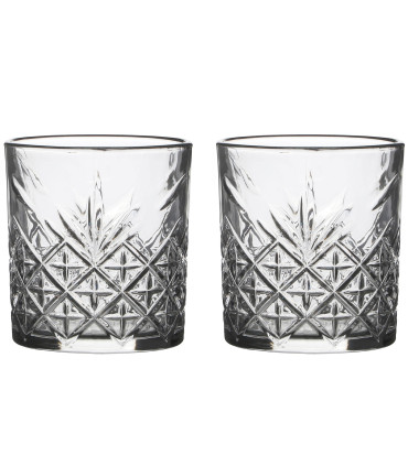 Set de 2 verres à whisky avec motifs embossés 34cl