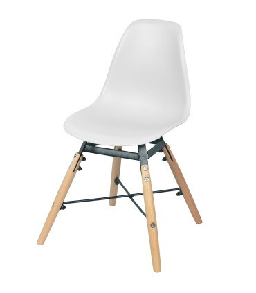 Chaise enfant design bois et blanc 30.5x36x56cm