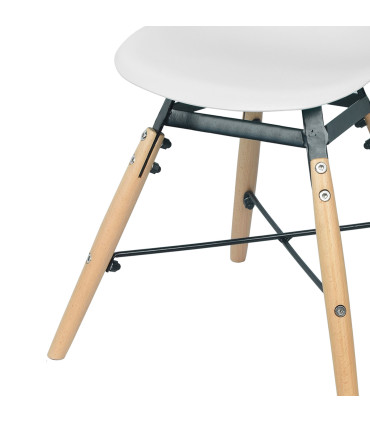 Chaise enfant design bois et blanc 30.5x36x56cm