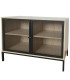 Buffet bois et portes en métal grillagé 100x40x75cm