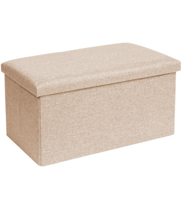 Banquette coffre de rangement beige 76x38x38cm