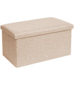 Banquette coffre de rangement beige 76x38x38cm
