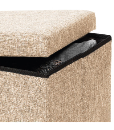 Banquette coffre de rangement beige 76x38x38cm