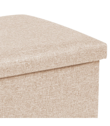 Banquette coffre de rangement beige 76x38x38cm