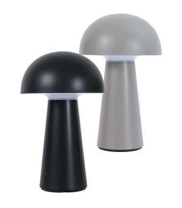 Set of 2 table Lamps black and grey wireless 13.5x13.5x21.5cm
