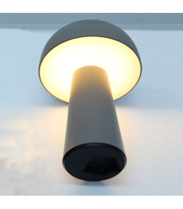 Set of 2 table Lamps black and grey wireless 13.5x13.5x21.5cm