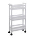 Black Kitchen Storage Trolley on Wheels 3 Shelves
