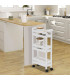 Black Kitchen Storage Trolley on Wheels 3 Shelves
