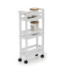 Black Kitchen Storage Trolley on Wheels 3 Shelves