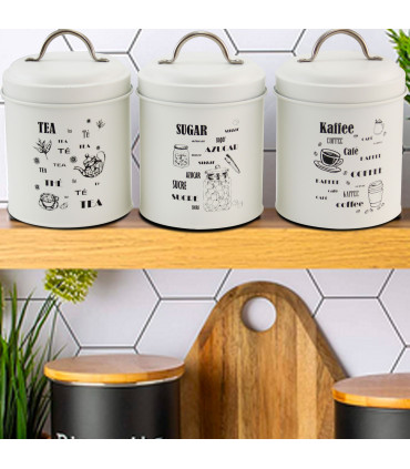 Set of 3 pots metal black