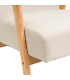 Beige chenille Fabric Armchair with Wood Legs 67×79×84 cm
