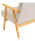 Beige chenille Fabric Armchair with Wood Legs 67×79×84 cm