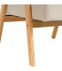 Beige chenille Fabric Armchair with Wood Legs 67×79×84 cm