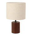 Lampe à poser céramique effet bois et abat-jour beige 18x18x30cm