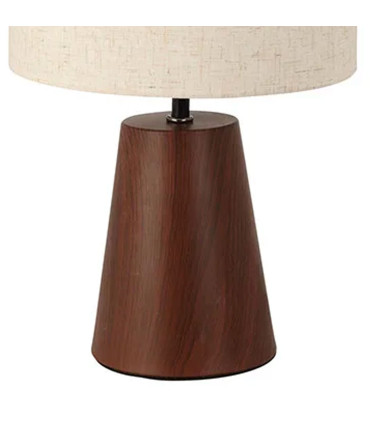 Table Lamp wood and beige 23x23x26cm
