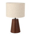 Table Lamp wood and beige 23x23x26cm