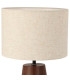 Lampe à poser conique céramique effet bois et abat-jour beige 23x23x26cm