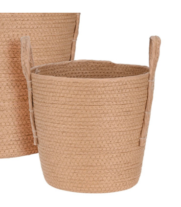 Set de 3 paniers ronds tressés 33x33cm