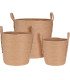 Set of 3 Round Baskets Seagrass