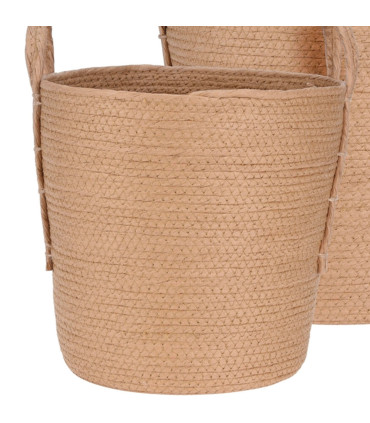 Set of 3 Round Baskets Seagrass