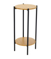Side Table Wood and Metal Black 31x31x61cm