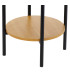 Side Table Wood and Metal Black 31x31x61cm