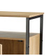 Night Stand wood and black metal 43x33x55cm