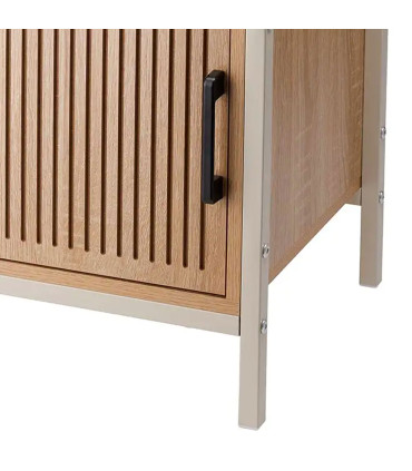 Night Stand wood and white metal 43x33x55cm