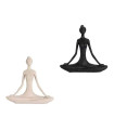 Set of 2 decorative statues yoga resine 19x5x18.5cm