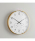 Horloge murale ronde aluminium doré thermomètre + hygromètre 38x38x4cm