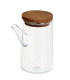 Set huile et vinaigre en verre avec support en bois d'acacia 300ml