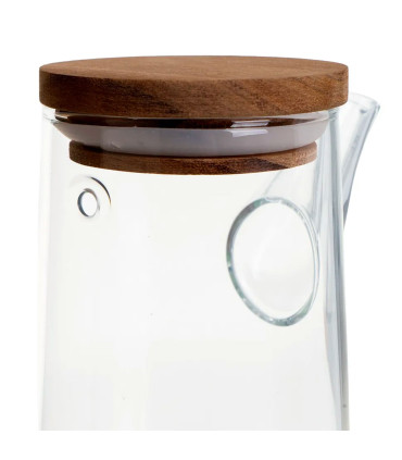 Set huile et vinaigre en verre avec support en bois d'acacia 300ml