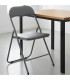 Chair foldable grey and black metal- 44x48x80cm